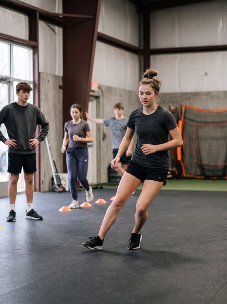 Athlete training agility and first-step quickness